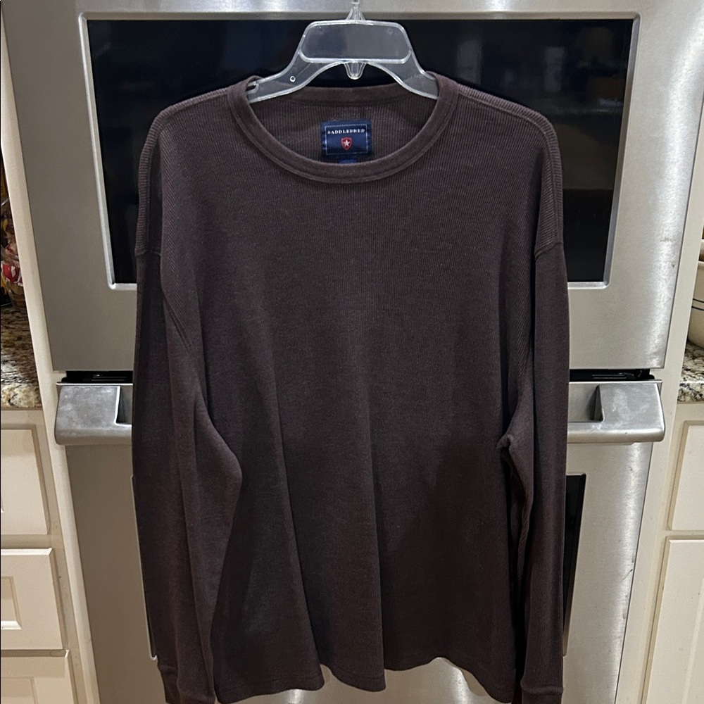Saddlebred Men's Dark Brown Long Sleeve Tee